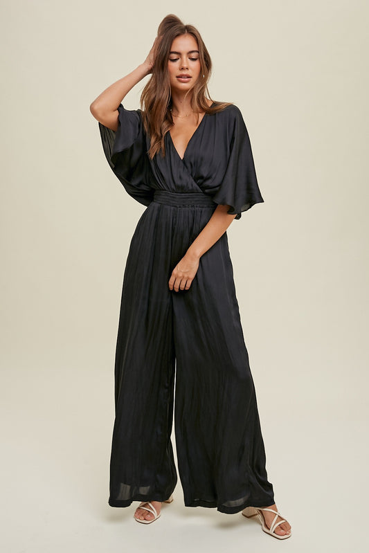 Dani Satin Wide Leg Jumpsuit