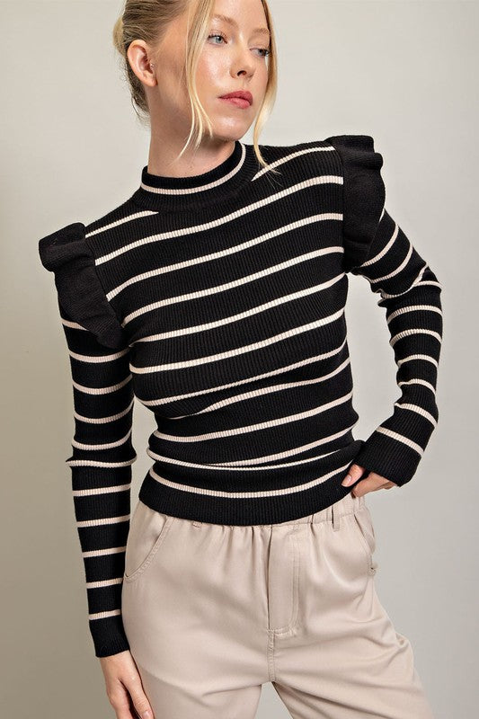 Stripe Ruffle Sweater