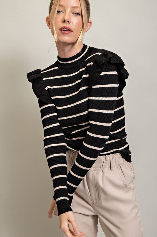 Stripe Ruffle Sweater