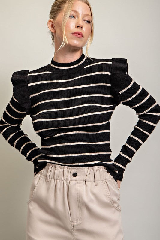 Stripe Ruffle Sweater