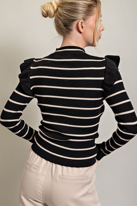 Stripe Ruffle Sweater