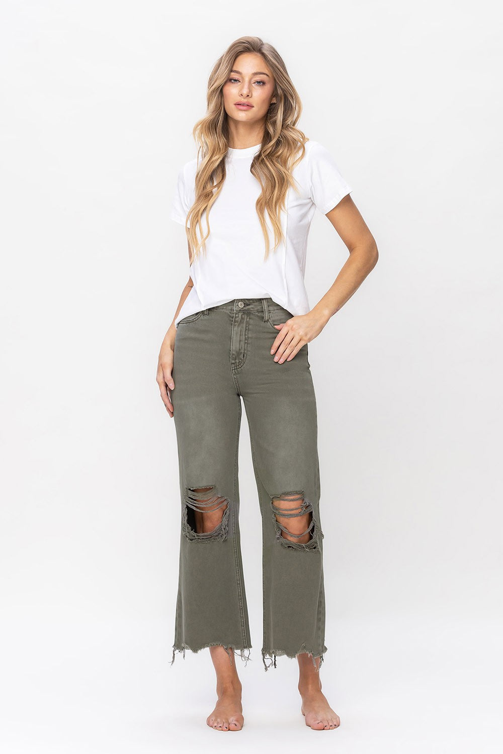 90s Vintage High Rise Denim (Olive)