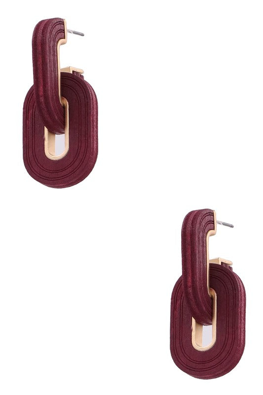 Stack Layer Earrings (Burgundy)