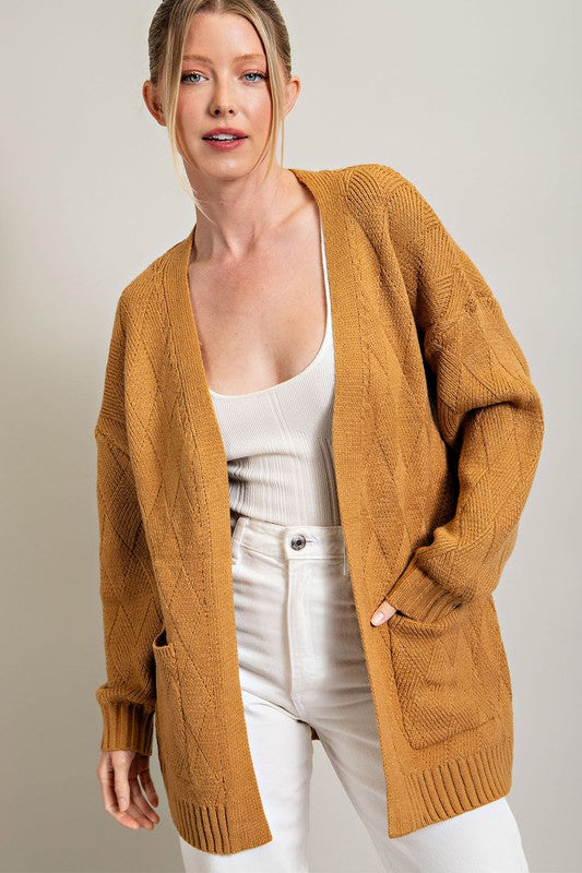 Camel Argyle Cardigan