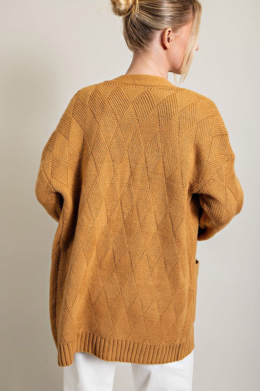 Camel Argyle Cardigan