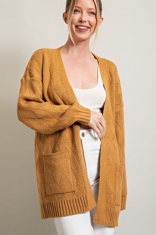 Camel Argyle Cardigan