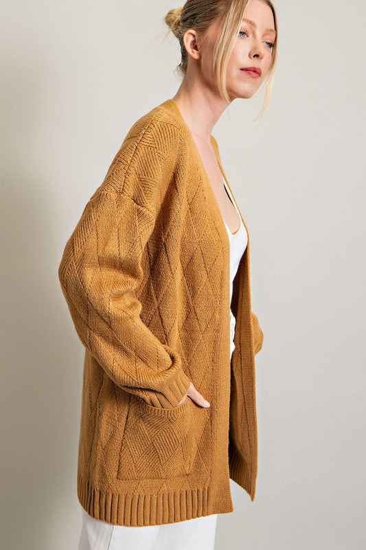 Camel Argyle Cardigan