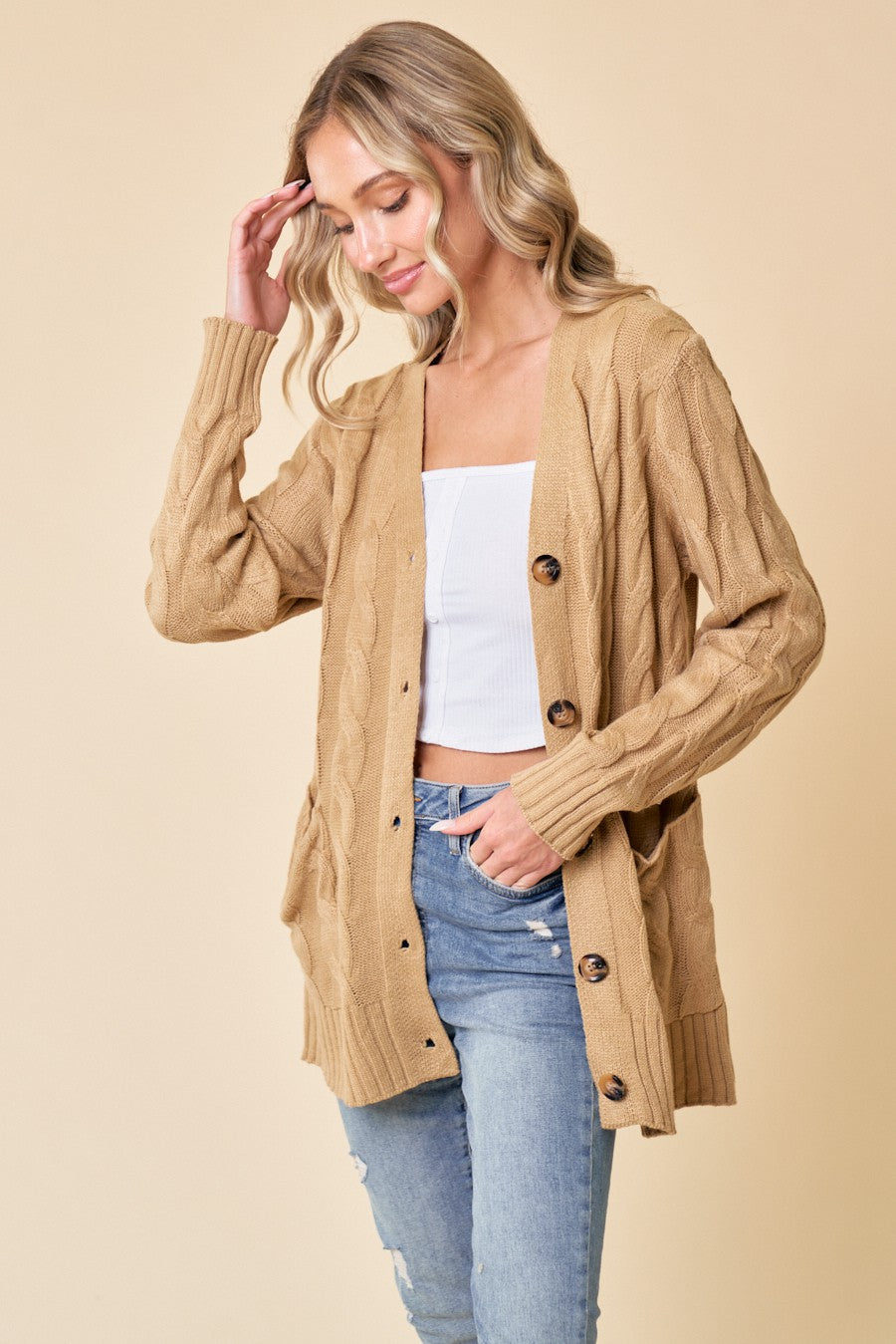 Camel Sweater Cardigan