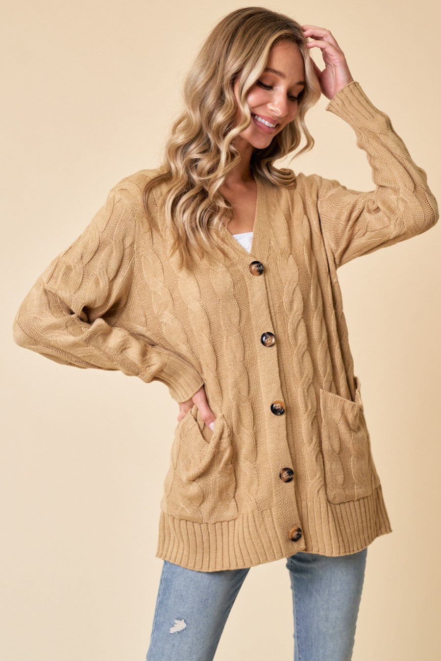 Camel Sweater Cardigan