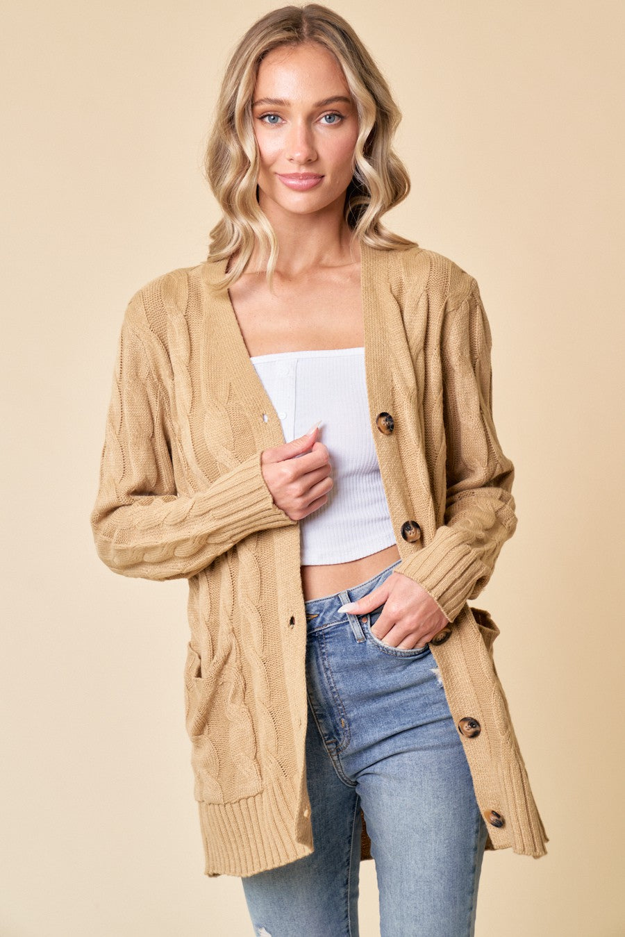 Camel Sweater Cardigan