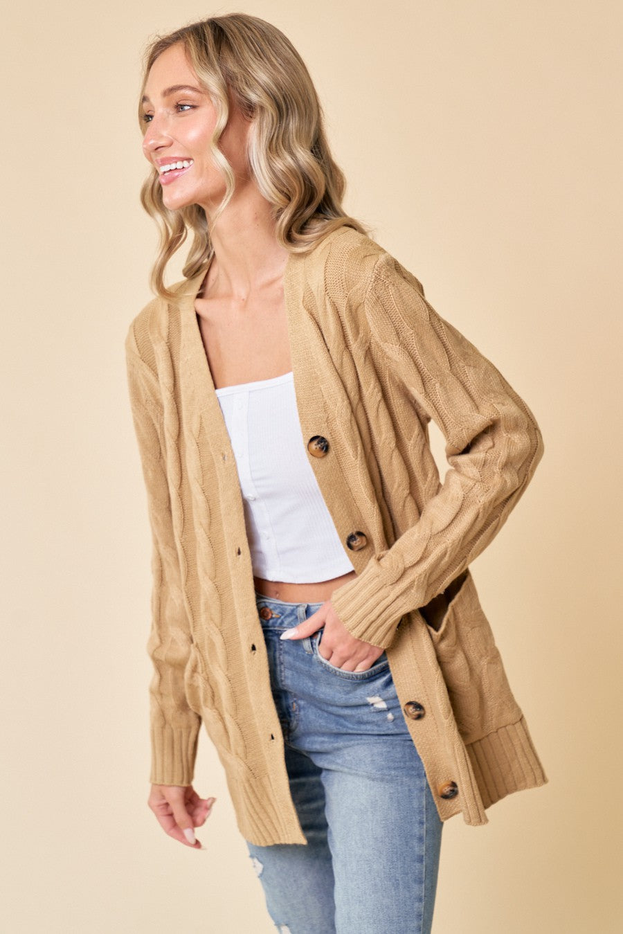 Camel Sweater Cardigan