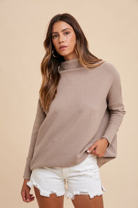Mocha Oversized Fit Texture Sweater