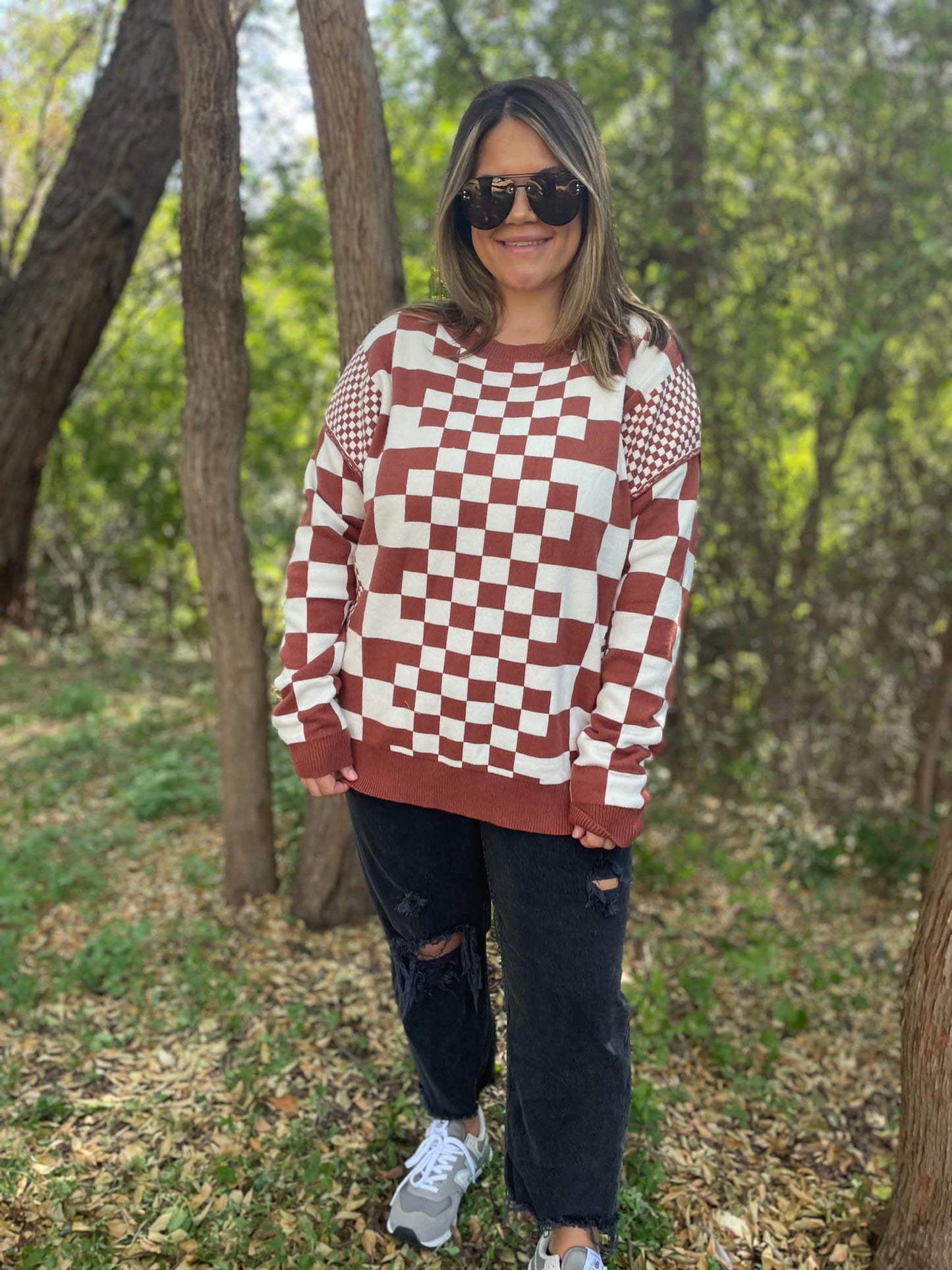 PREORDER: All Checkered Out Sweater in Four Colors