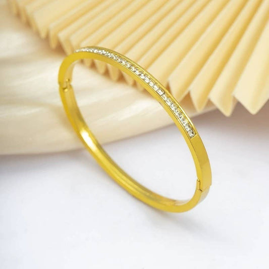 Half-Round Rhinestone Bangle