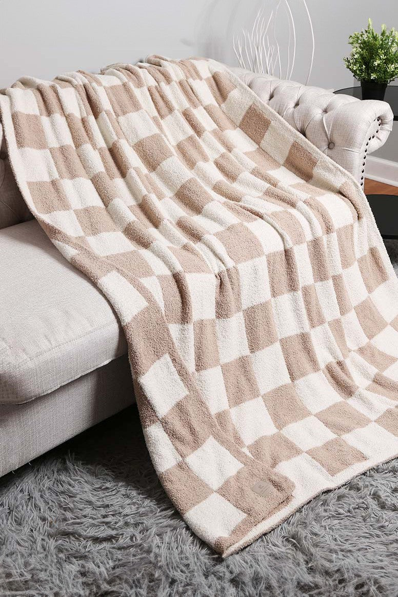 Beige Checker Blanket