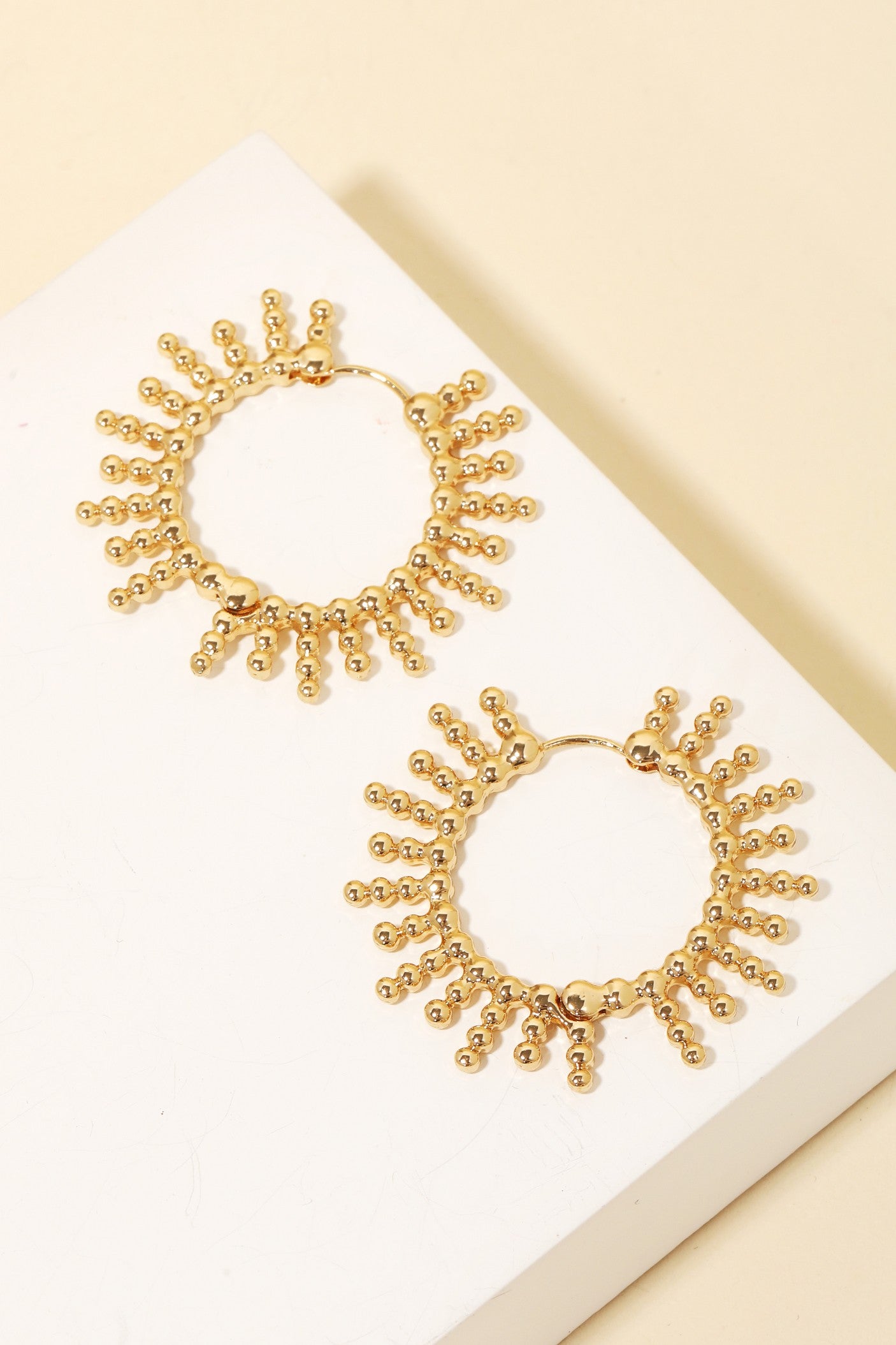 Circle Sun Burst Hoops