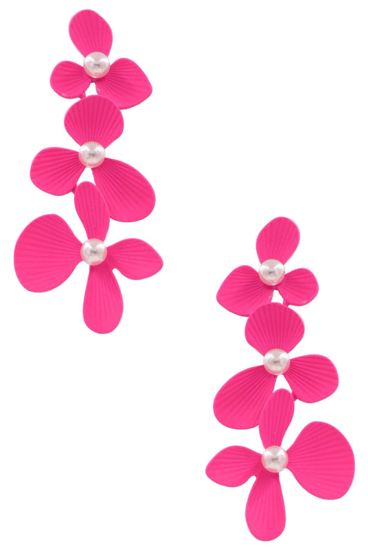 Fuchsia Floral Earrings