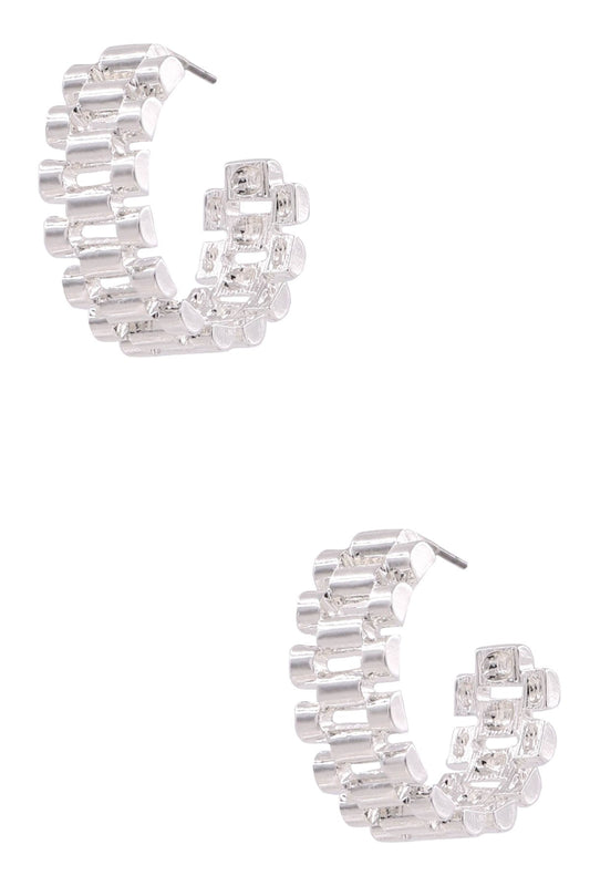 Silver Open Hoop Earrings