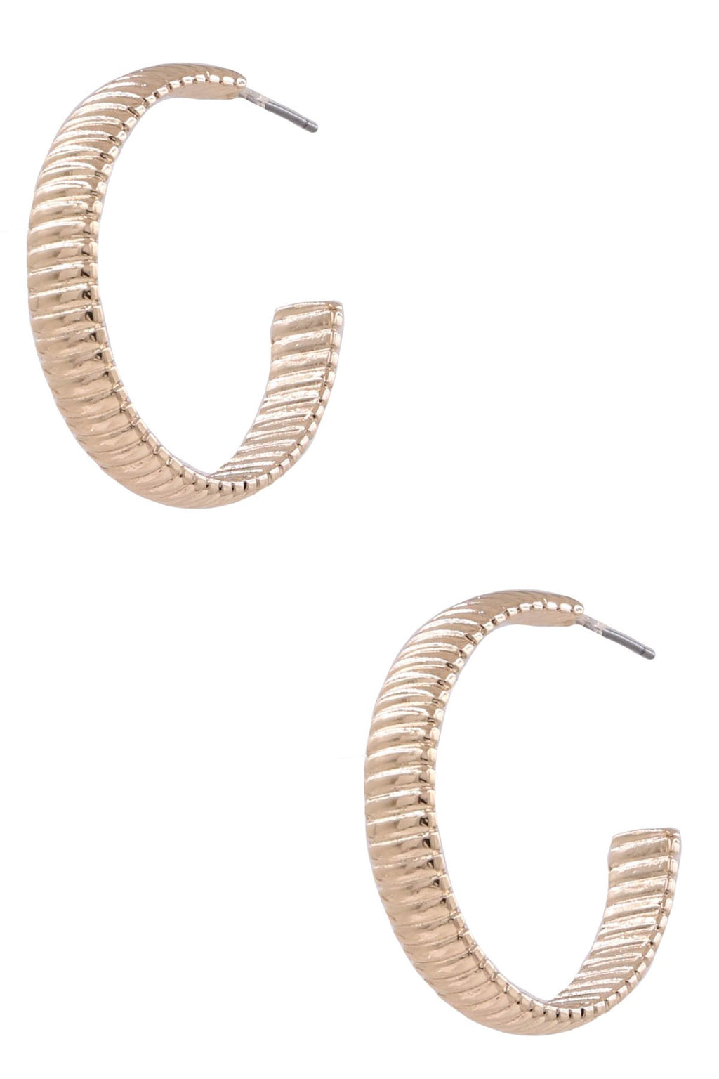 Gold Texture Hoop Earrings