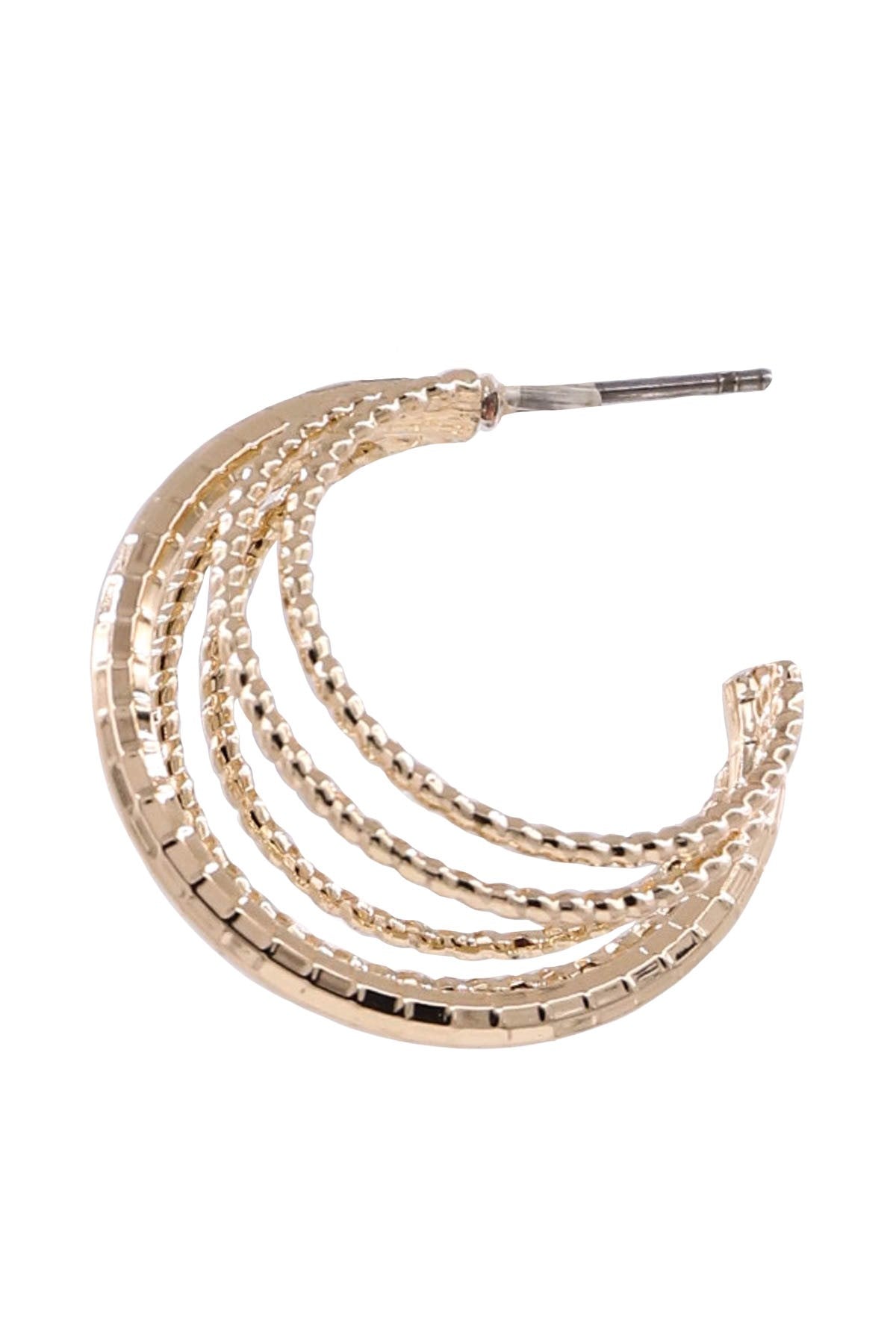 Gold 5 Ring Hoops