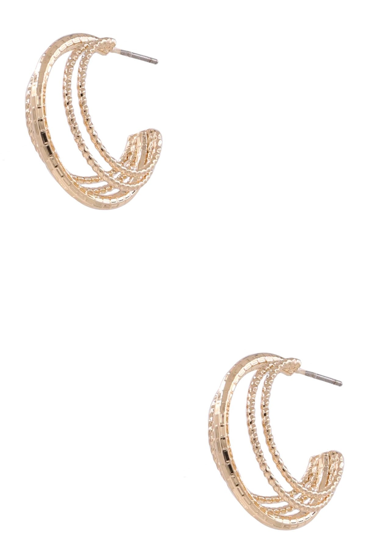 Gold 5 Ring Hoops