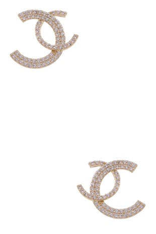 C Crystal Pave Earrings