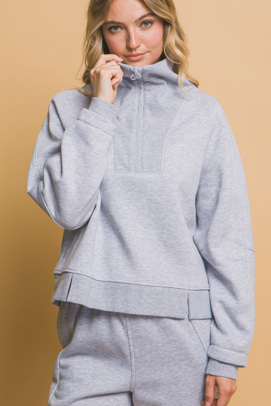 Heather Grey Scuba Sweatshirt