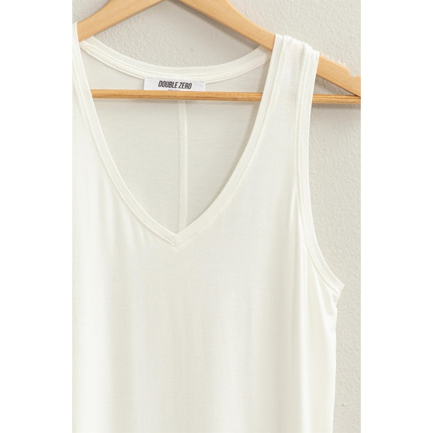 Off White V-neck Tank