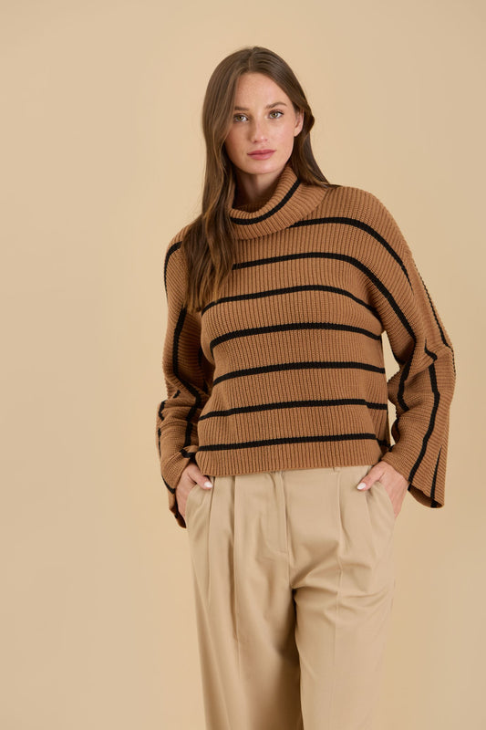 STRIPE TURTLENECK SWEATER