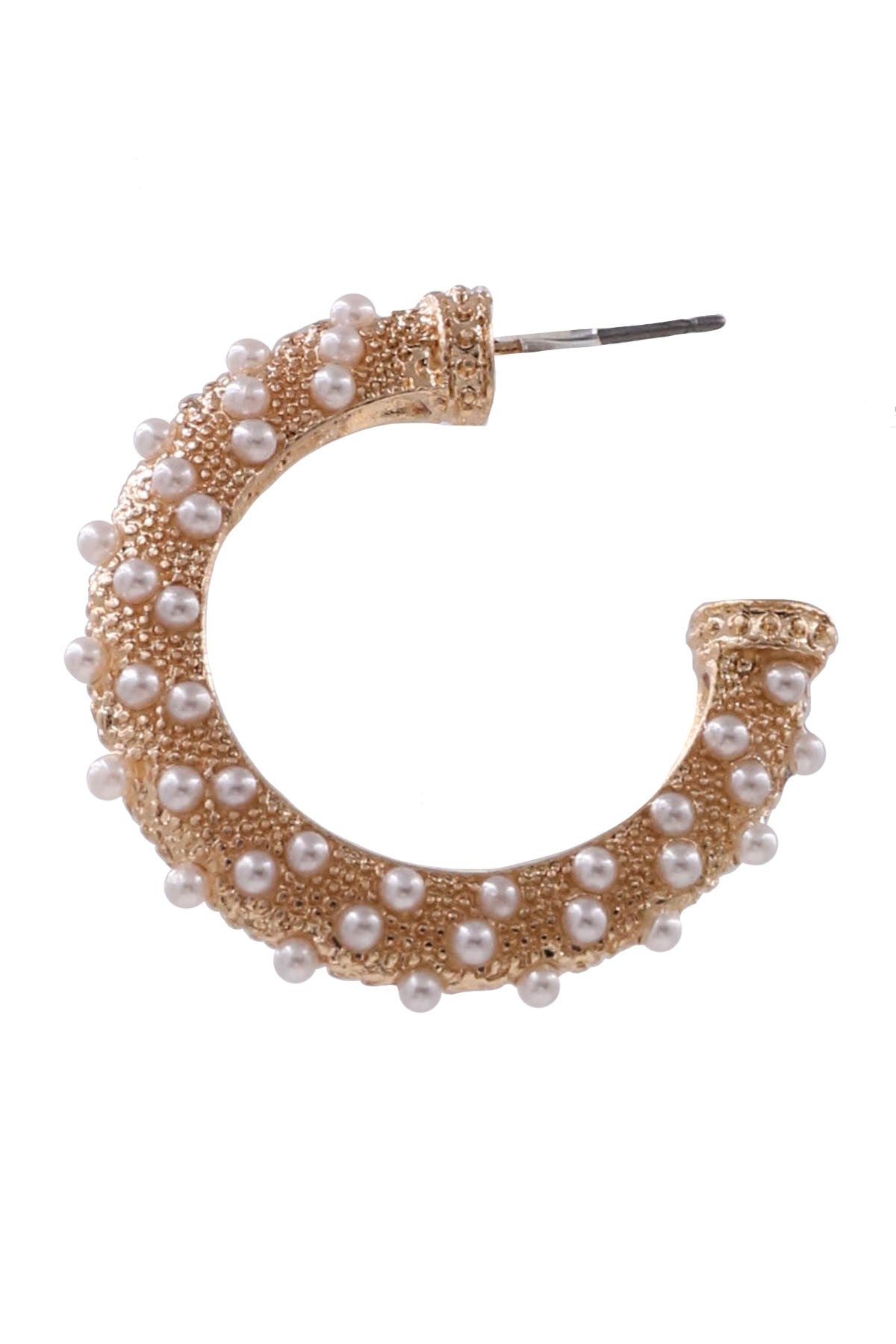 Cream Pearl Hoop Earrings