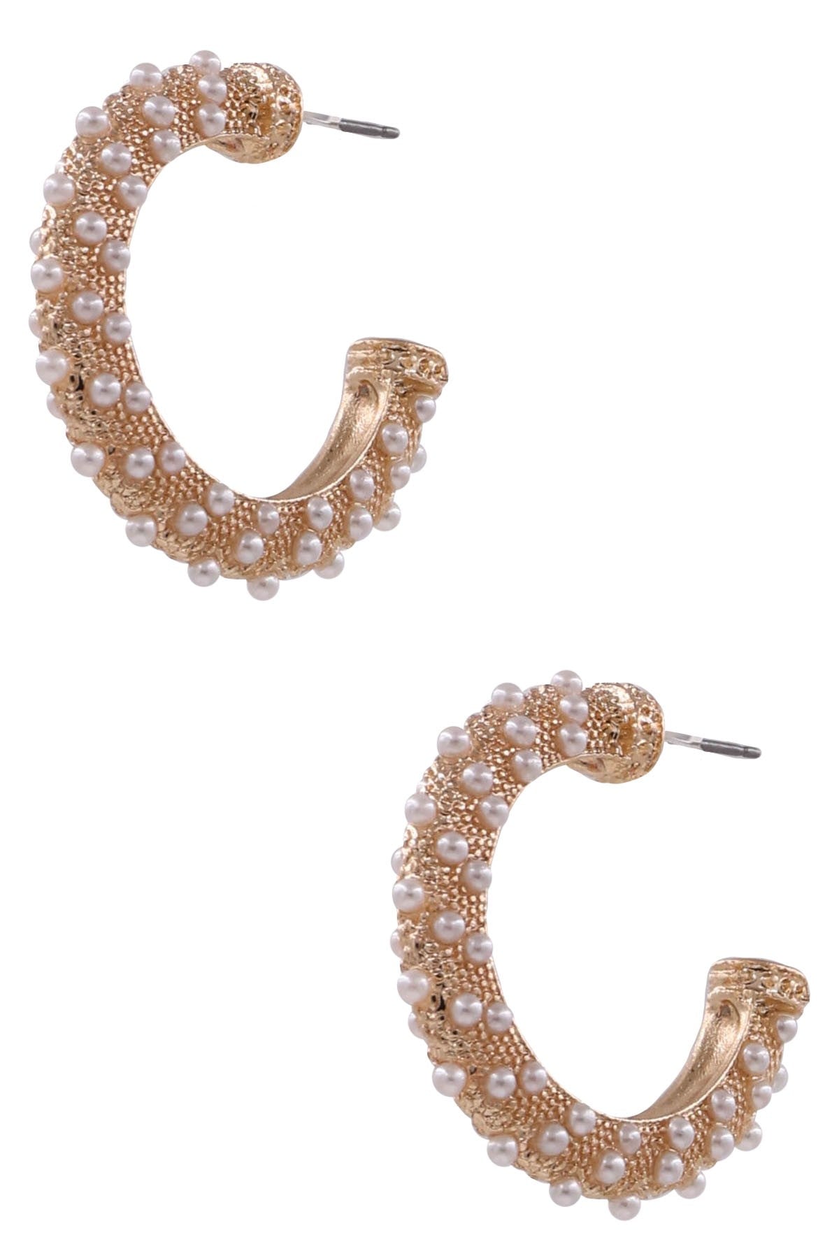 Cream Pearl Hoop Earrings