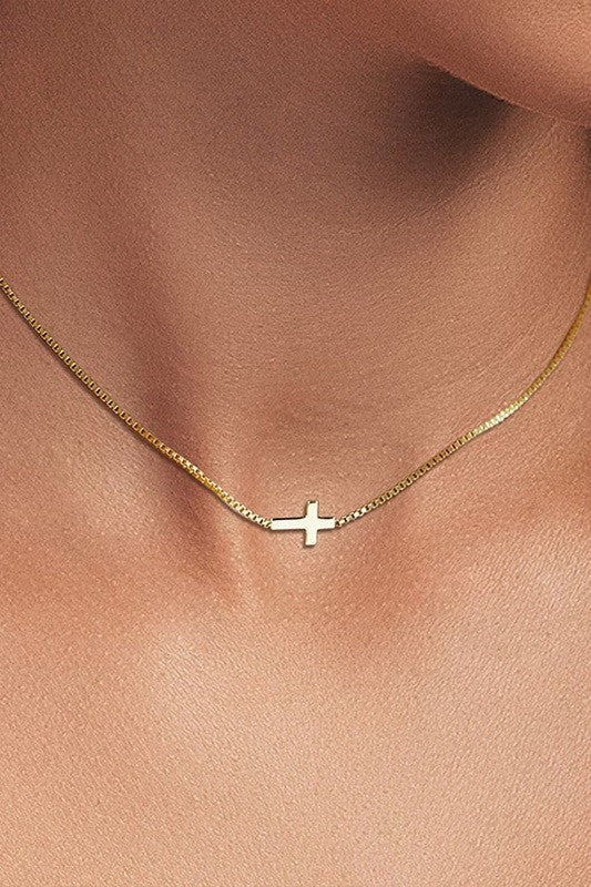 18k Stainless Steel Tarnish Free Cross Necklace