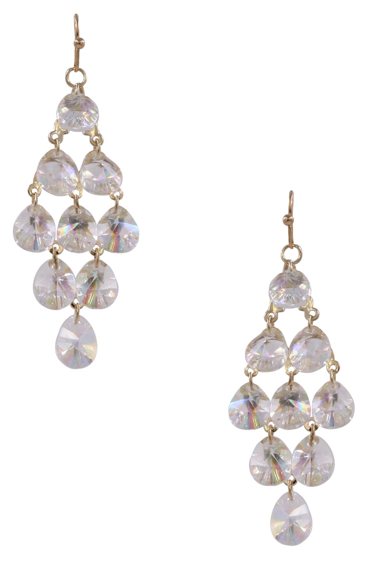 Clear Multi Glass Dangle Earrings