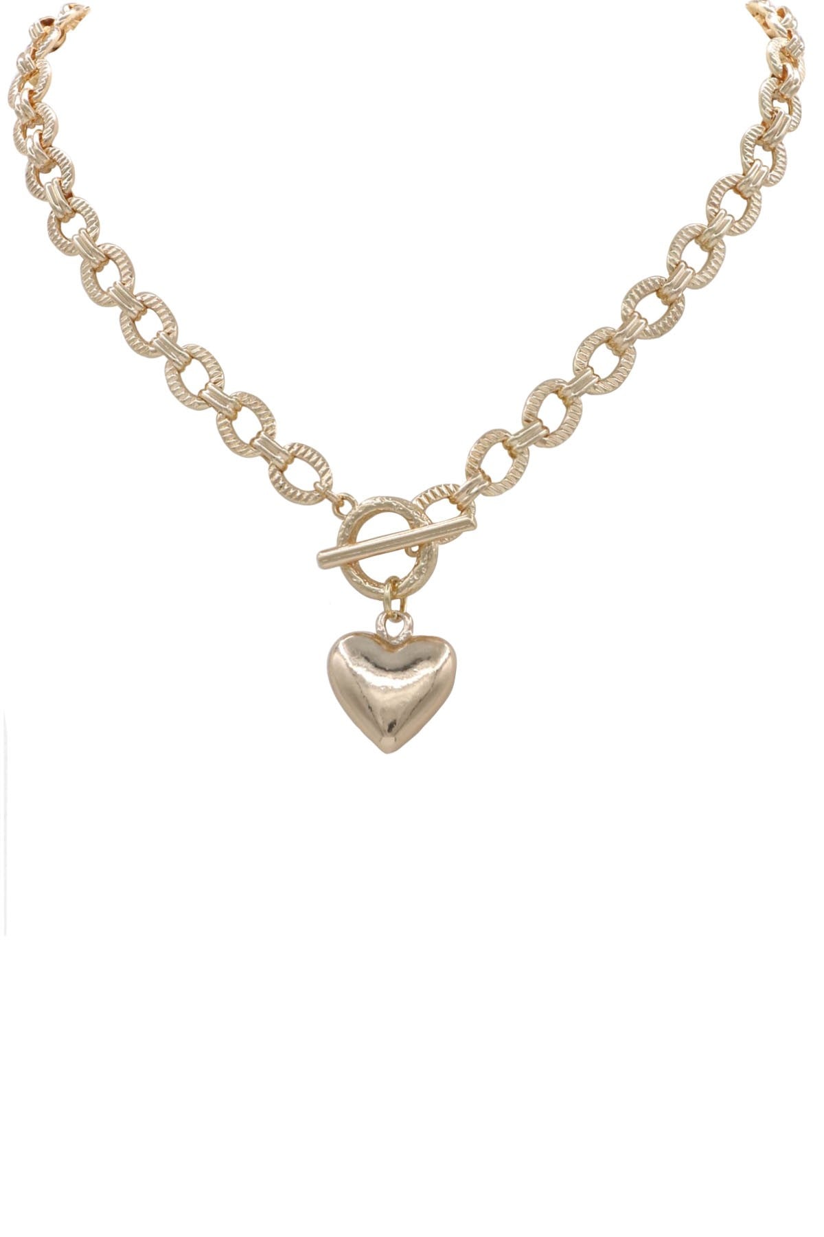 Chunky Heart Pendant Necklace