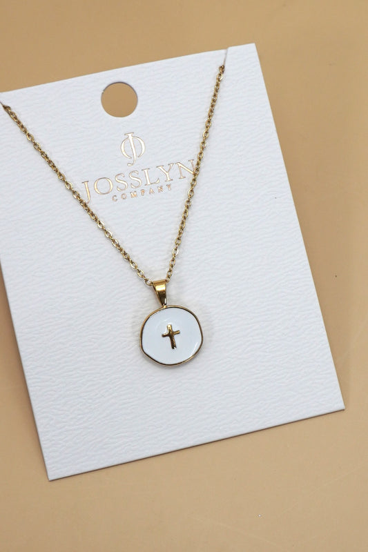 White Cross Necklace