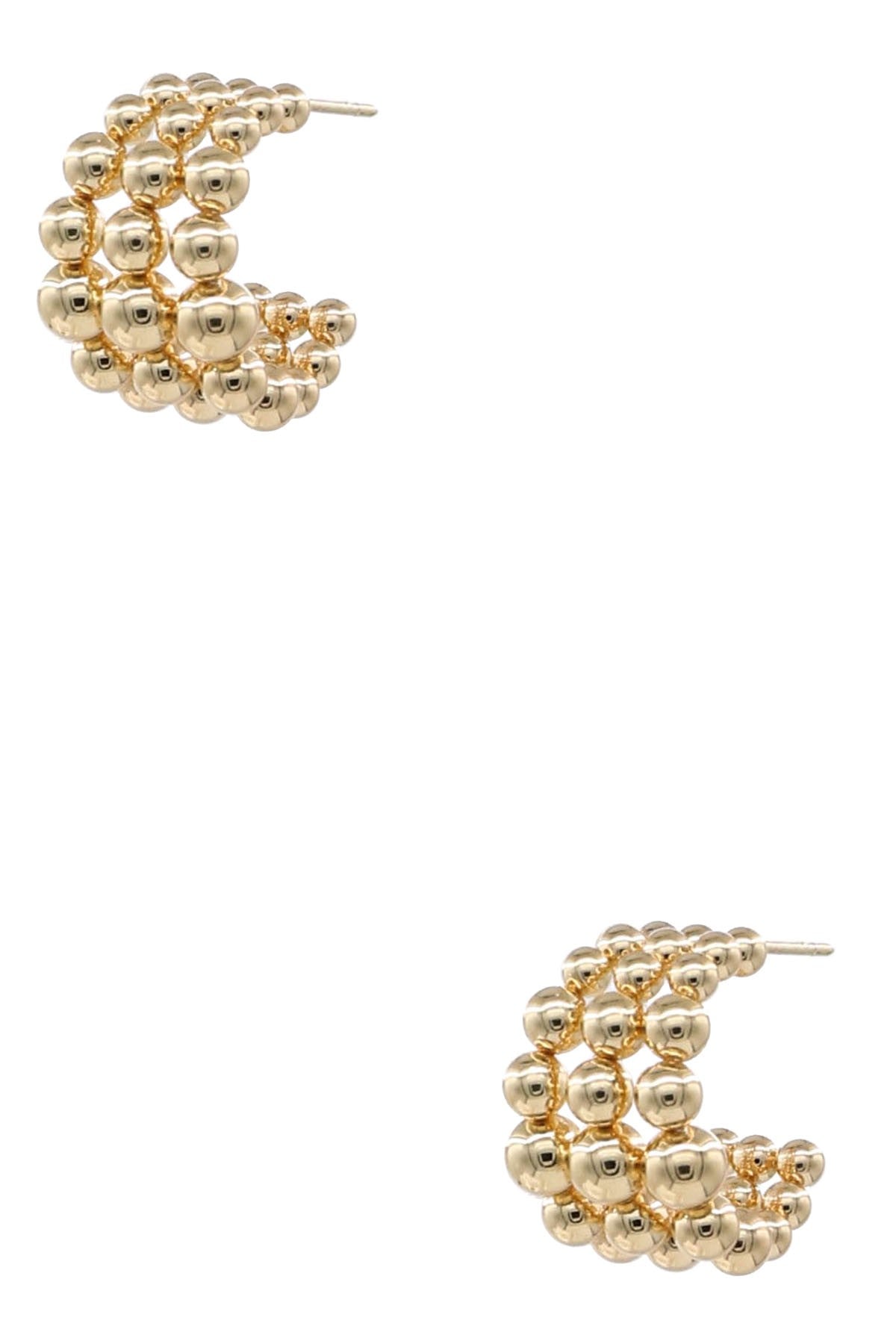 Ball Linked Hoop Earrings