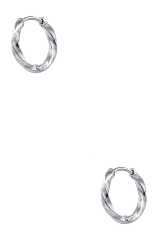 Silver Stainless Steel Twisted Huggies