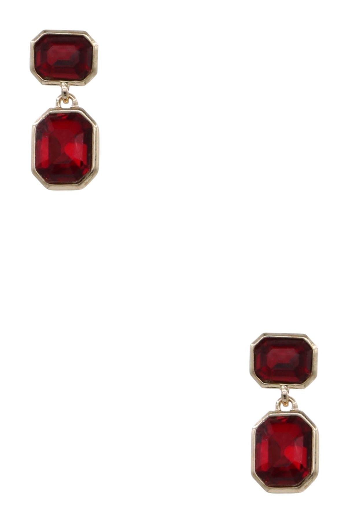 Red Glass Stone Earrings