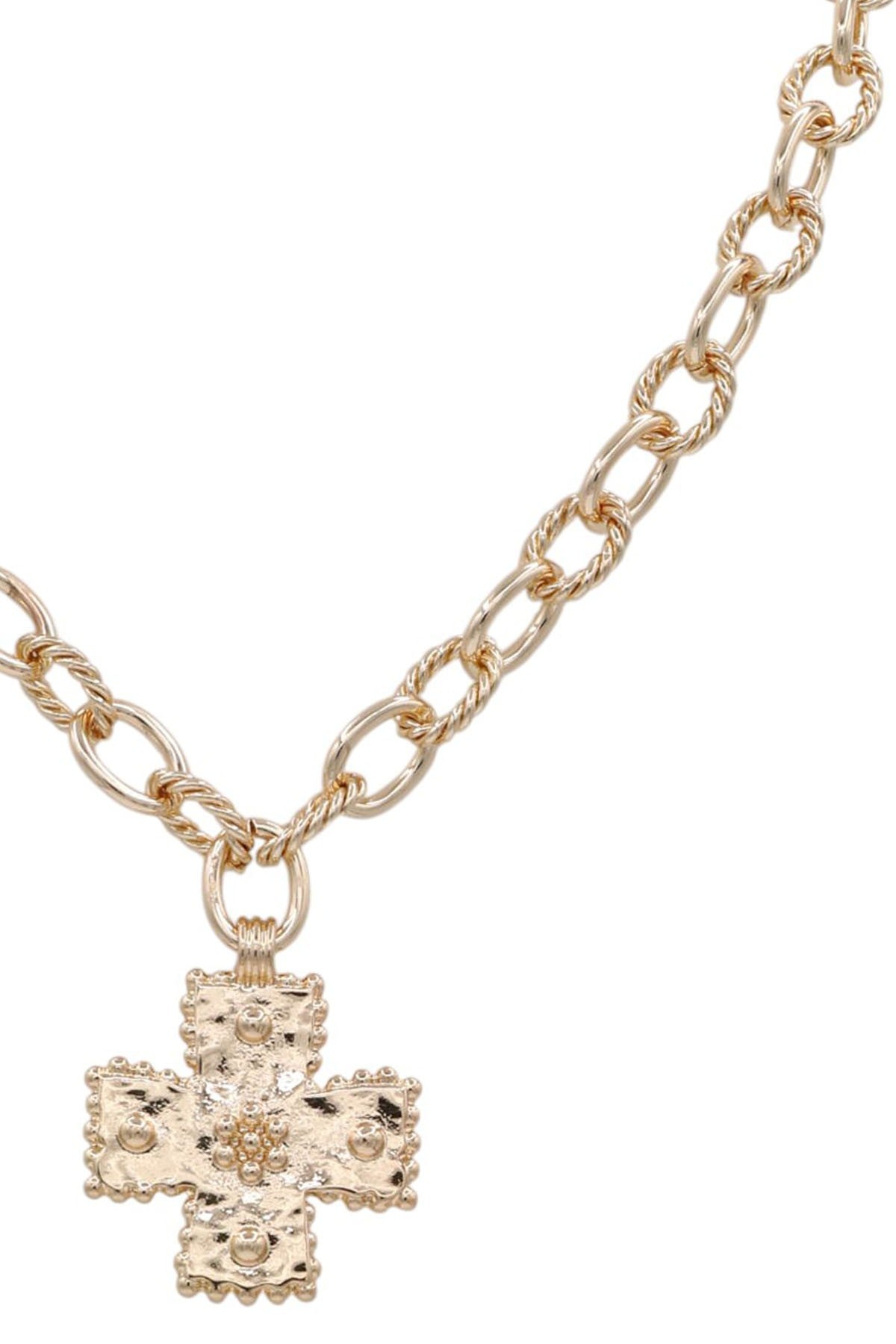 Bold Gold Cross Statement Necklace