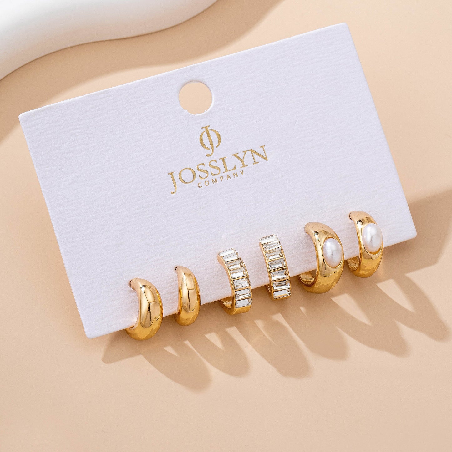 Pearl & Baguette Hoop Trio Set