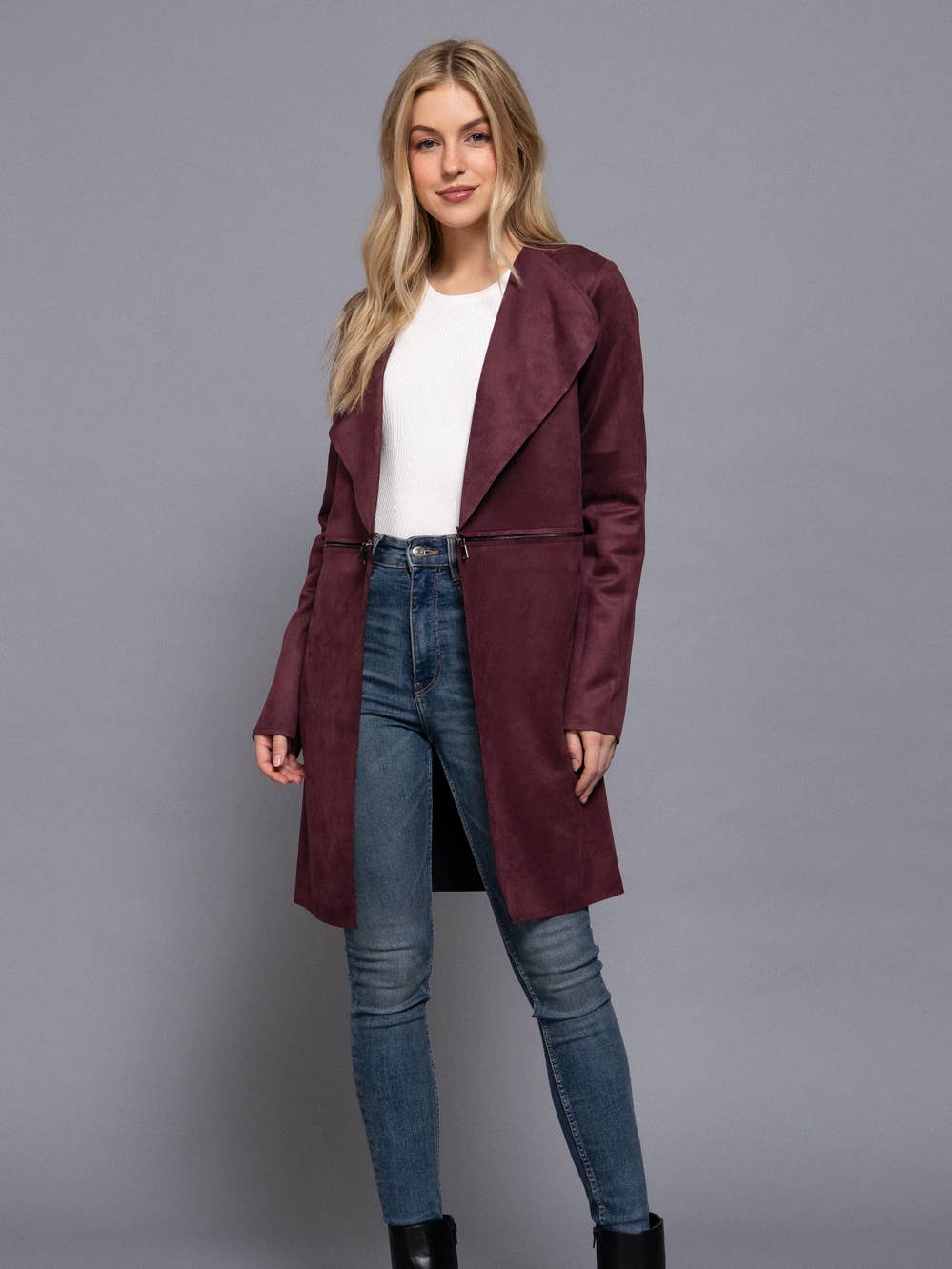 Allison Suede Zipper Detail Jacket