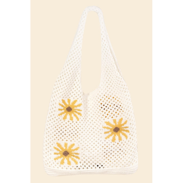 Floral Crochet Tote