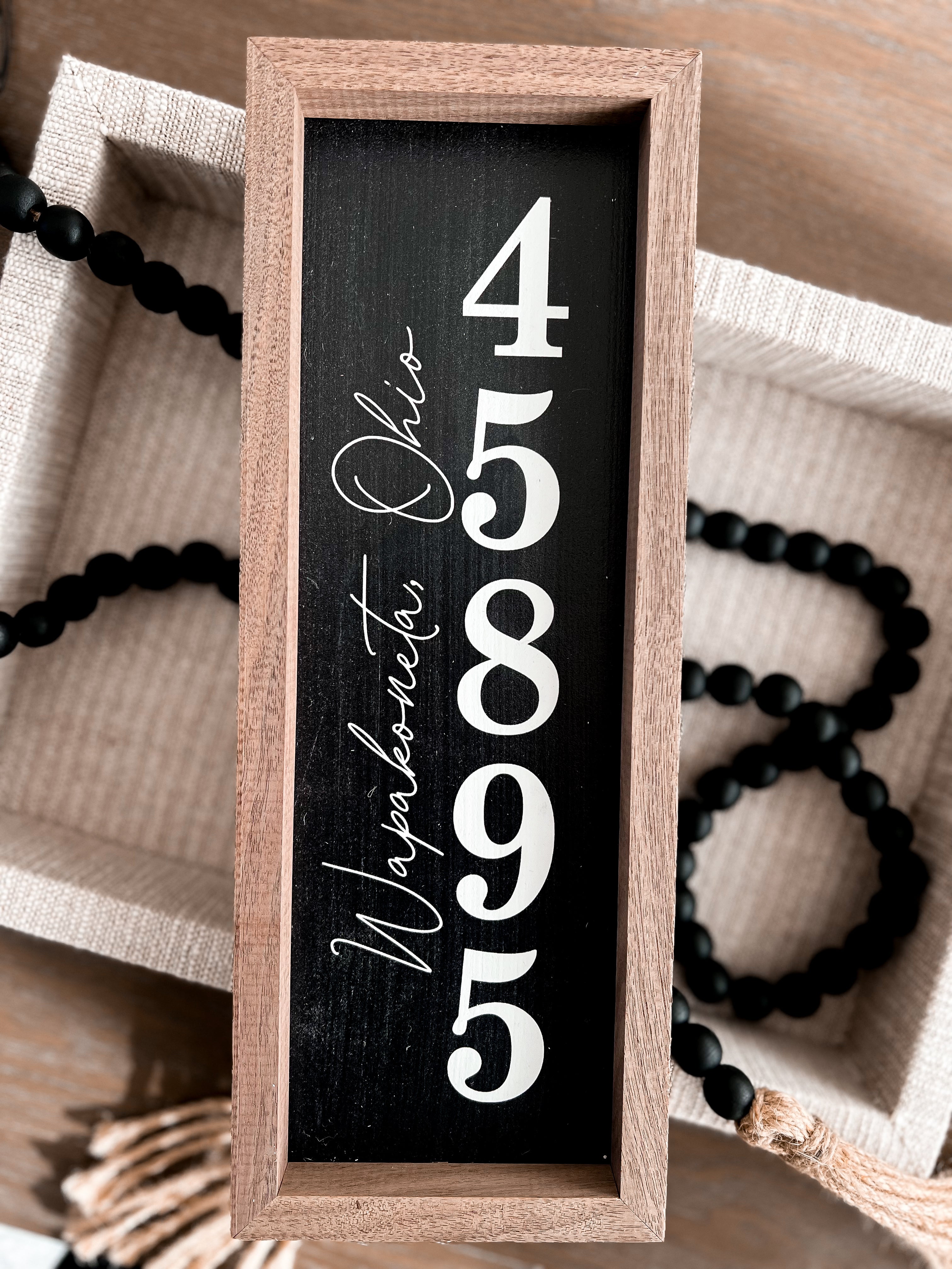 Wapak Zip Code Vertical Sign
