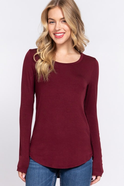 Burgundy Rayon Spandex Top