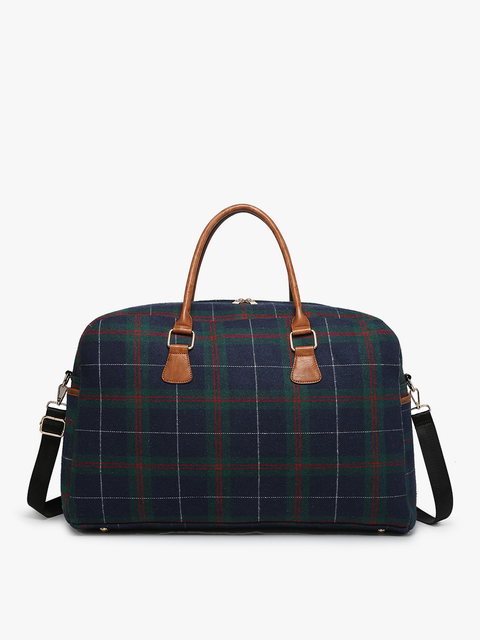 Florence Duffle Weekender (Navy Plaid)