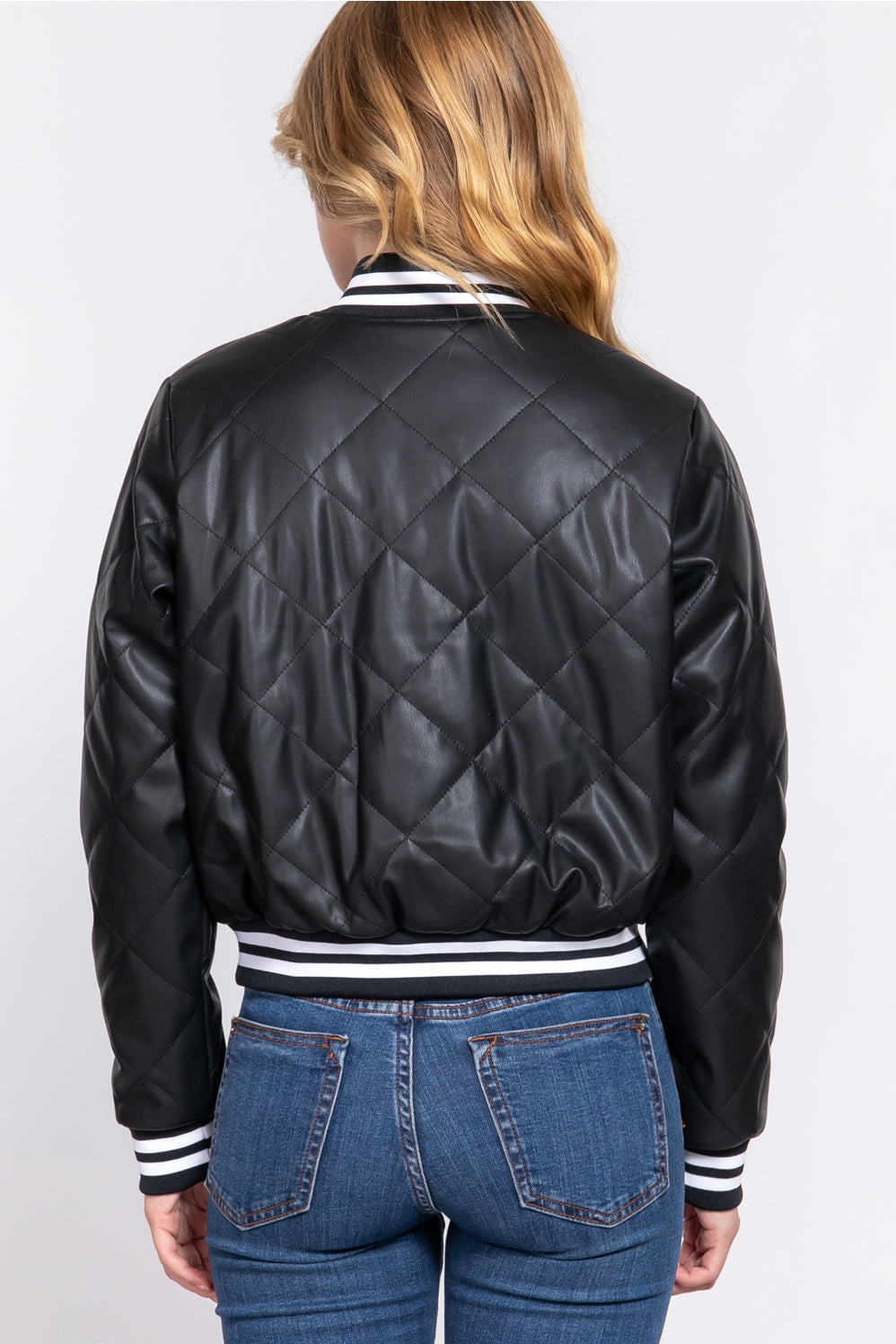 Quilted Bomber Jacket (Black)