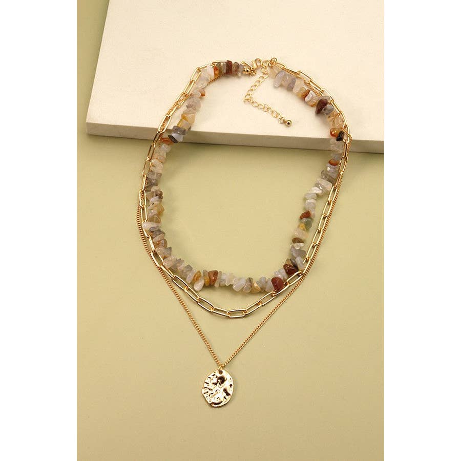 Natural Stone Layer Necklace