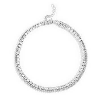 3-Row SIlver Chain Anklet