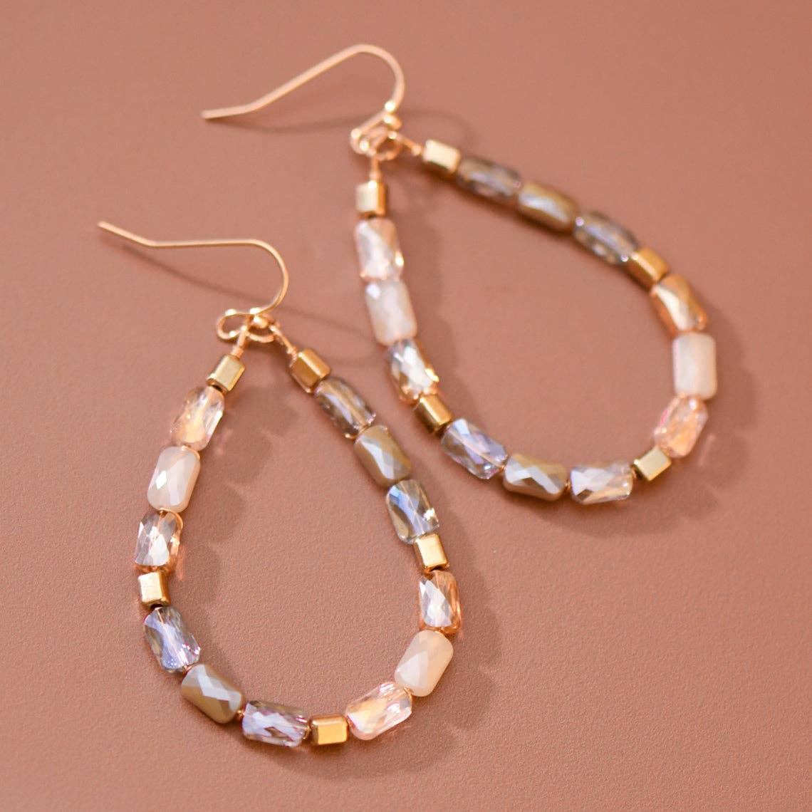 Beaded Glass Crystal Earrings