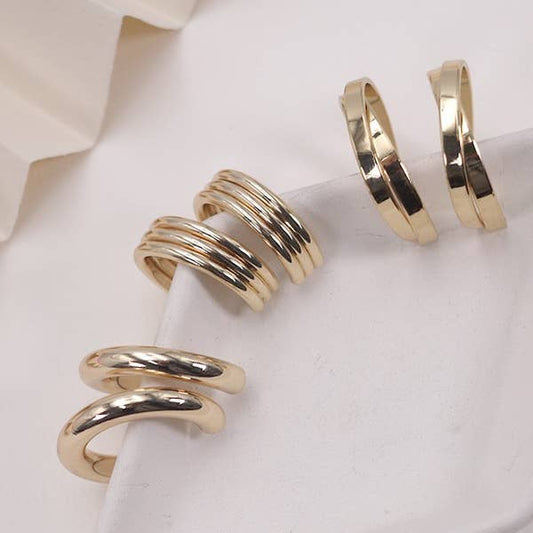 Multi Classic Gold Plated Hoop Earring Trio